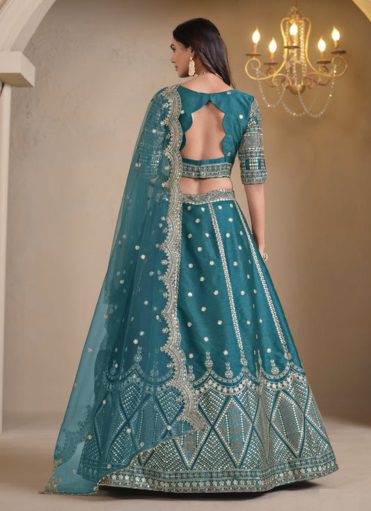 morpich art silk embroidered lehenga choli