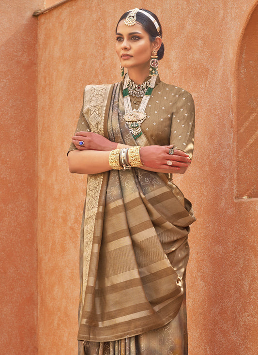 Multicolor Silk Embellished Festival Saree