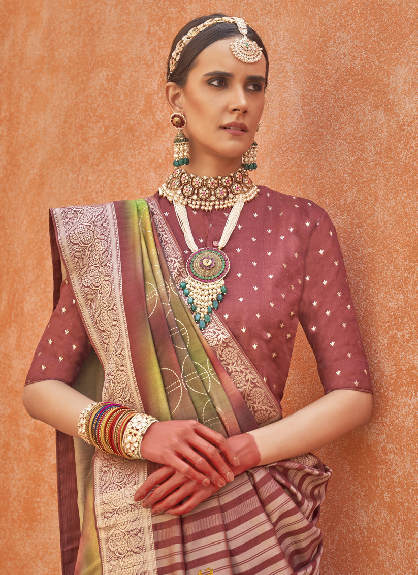 Multicolor Silk Embellished Festival Saree