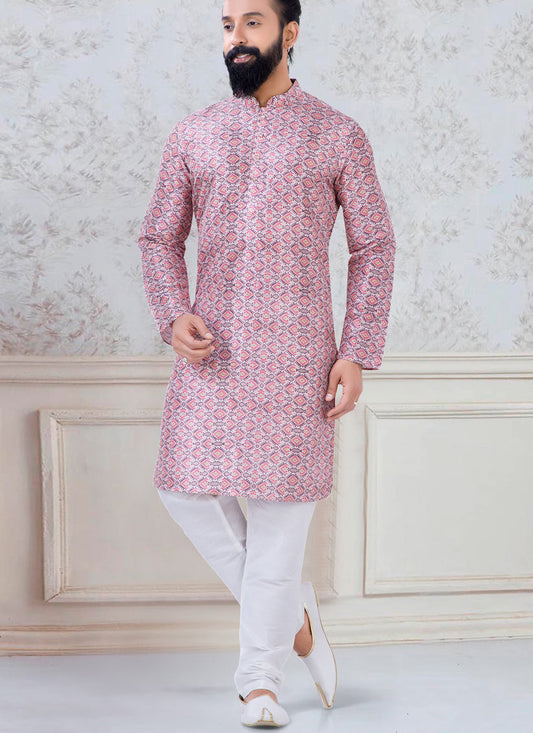 Dashing Grey Silk Mens Kurta Pyjama Set