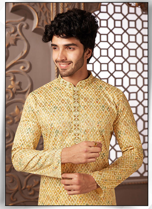 Multicolor Polyester Silk Embroidered Kurta Pyjama Set