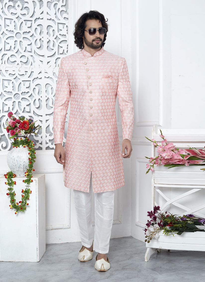Pink Art Silk Indo Western Outfit
