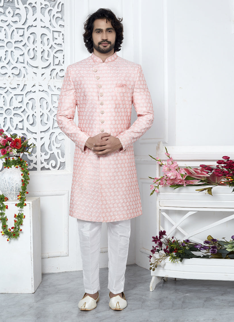 Pink Art Silk Indo Western Outfit