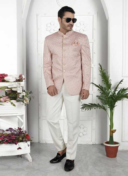 Blush Peach Art Silk Blazer