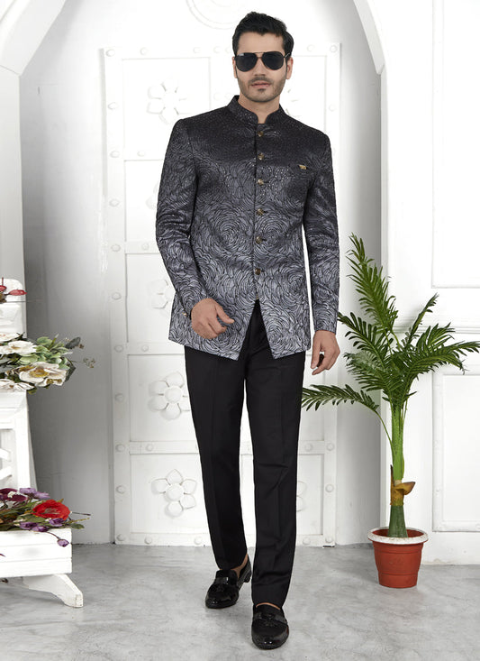 Shaded Black Art Silk Blazer