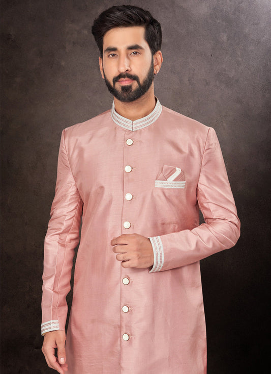 Peach Mens Designer Indo Western