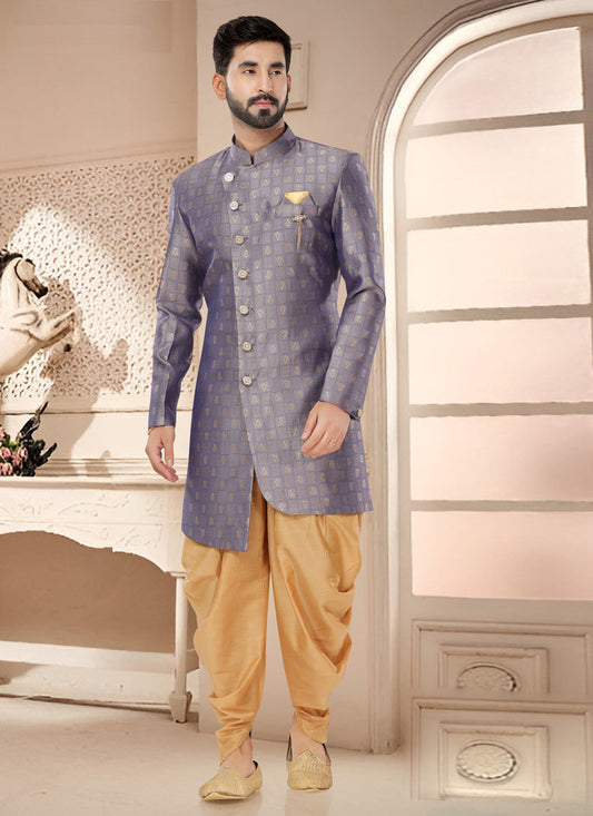 Grey Designer Semi Indo Western