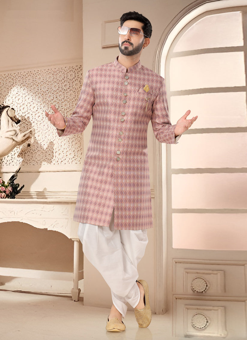 Dusty Pink Designer Semi Indo Western