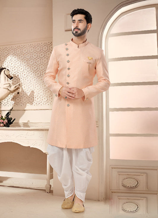 Salmon Pink Designer Semi Indo Western
