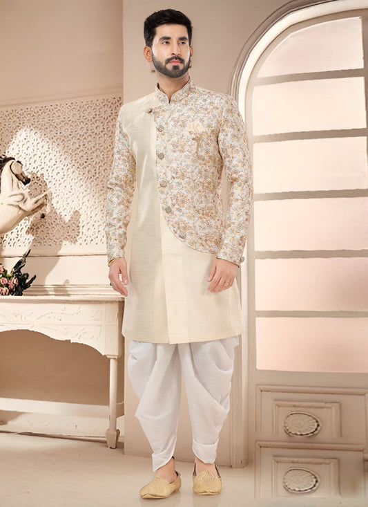 Cream Designer Semi Indo Western