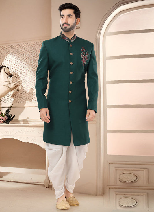 Green Designer Semi Indo Western