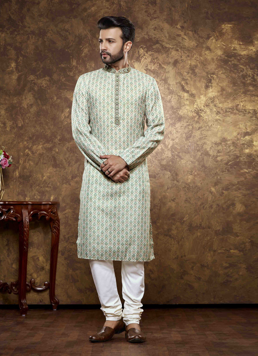 Multicolor Cotton Printed Kurta Pajama Set