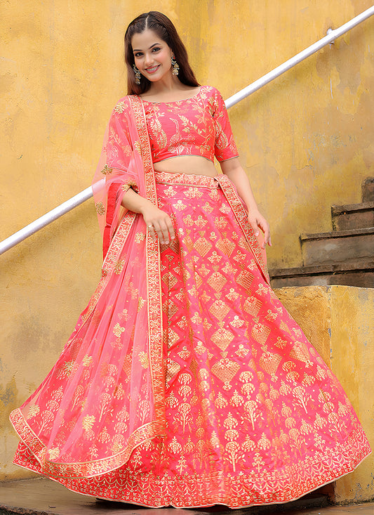 Stunning Peach Heavy Lehenga Choli Set for Festival