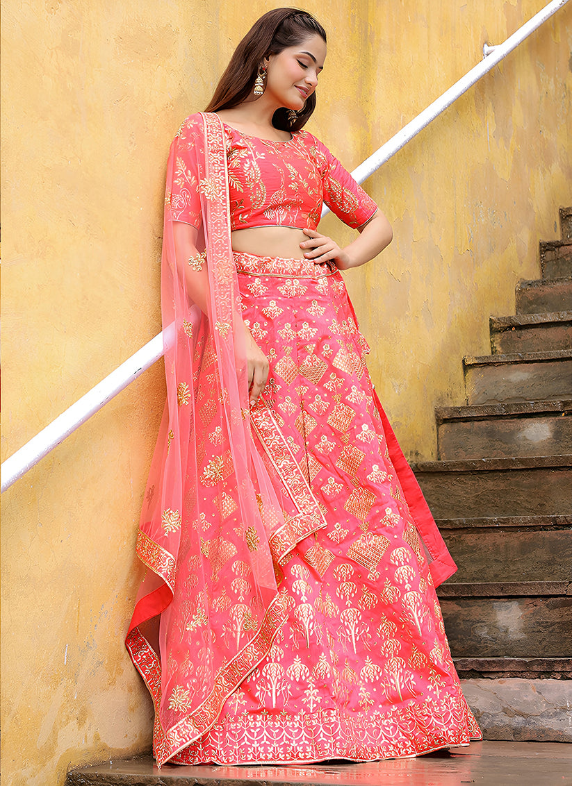 Stunning Peach Heavy Lehenga Choli Set for Festival