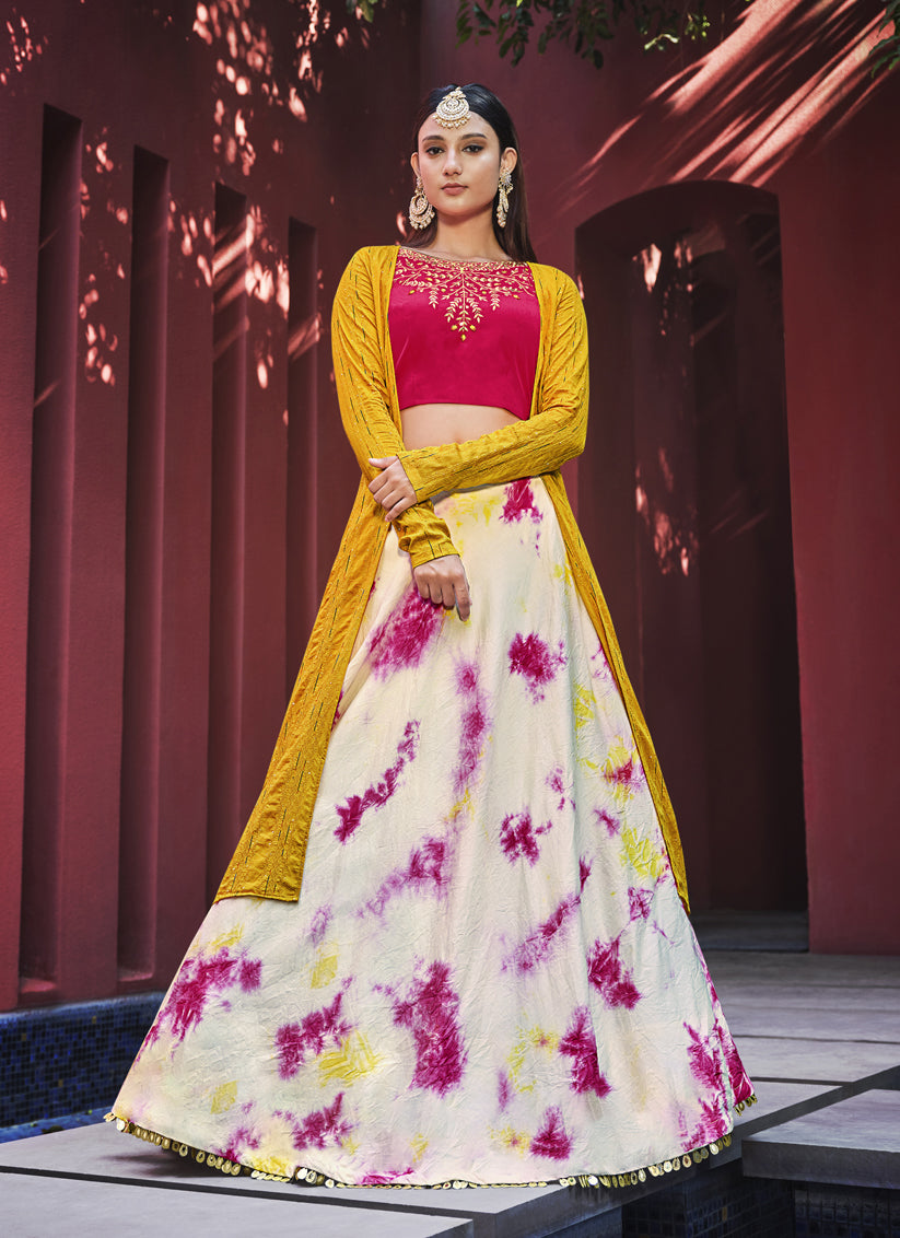 Trendsetting Blush Pink Cotton Lehenga Choli with Jacket