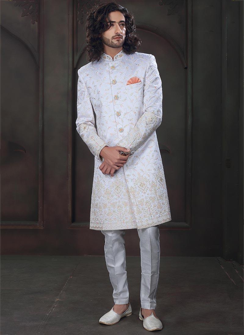 Off White Imported Mens Indo Western