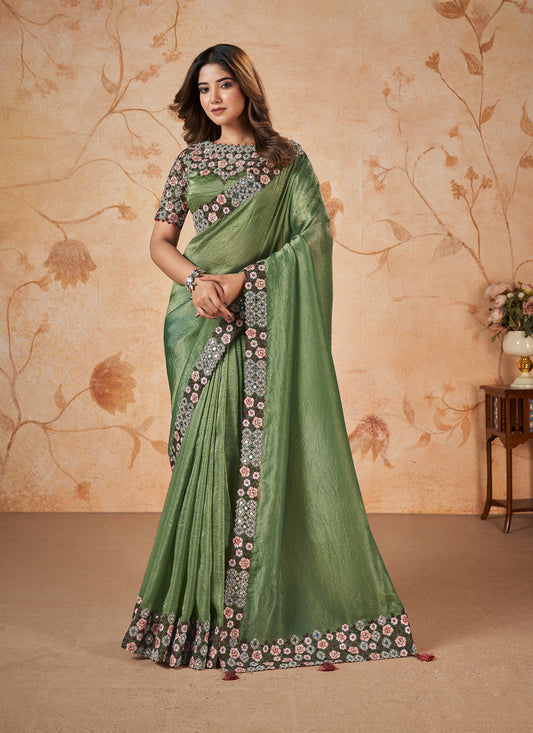 Fern Green Designer Saree for Wedding