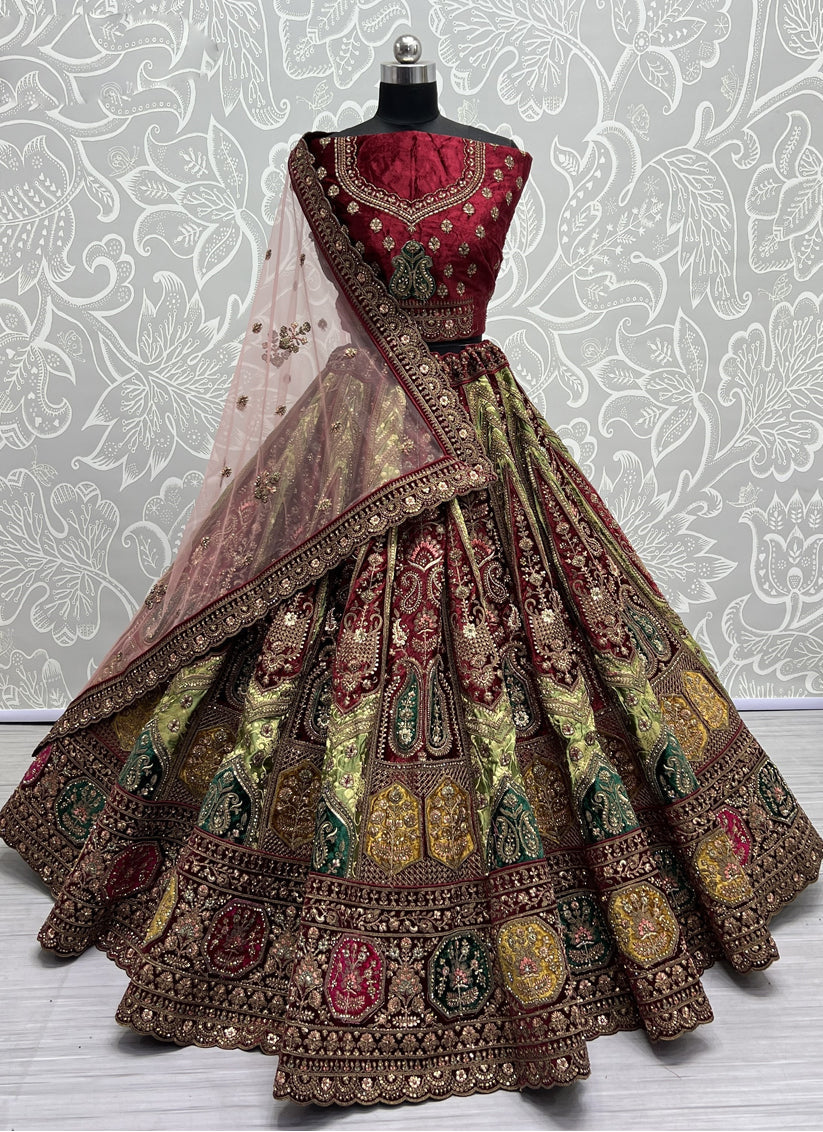Pista Green Heavy Designer Lehenga Choli Set