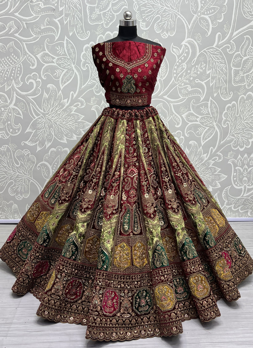 Pista Green Heavy Designer Lehenga Choli Set