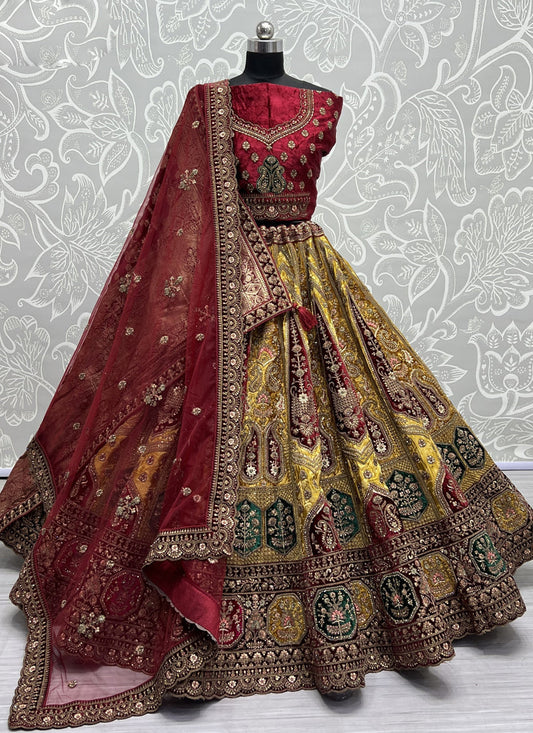 Yellow Heavy Designer Lehenga Choli Set