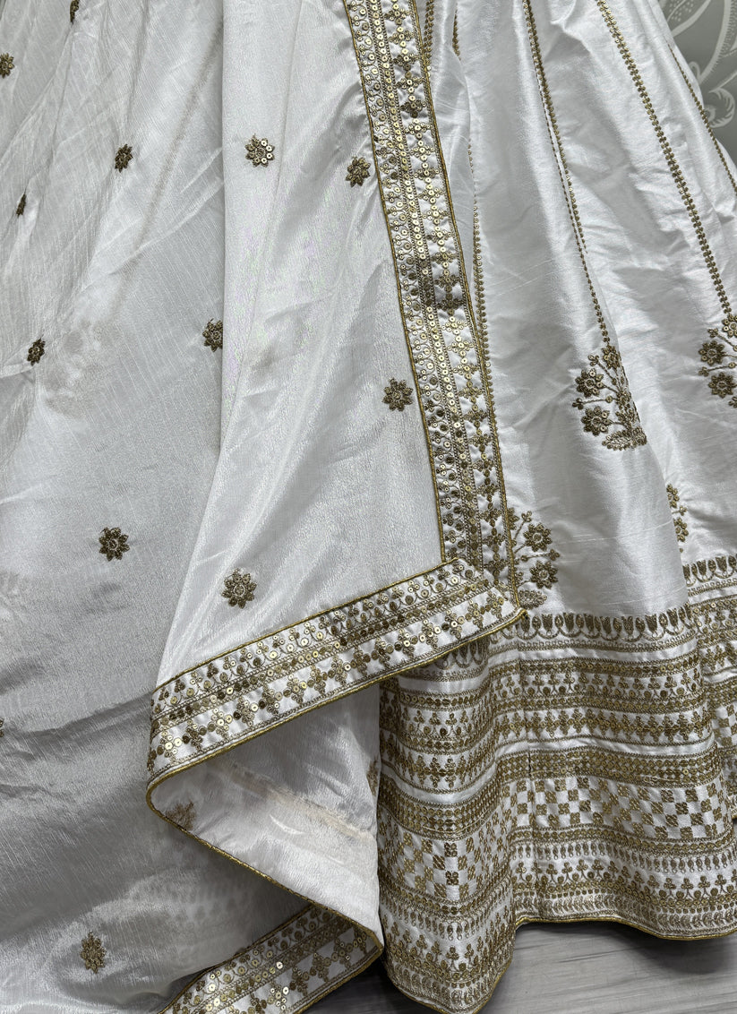 White Silk Heavy Designer Lehenga Choli Set