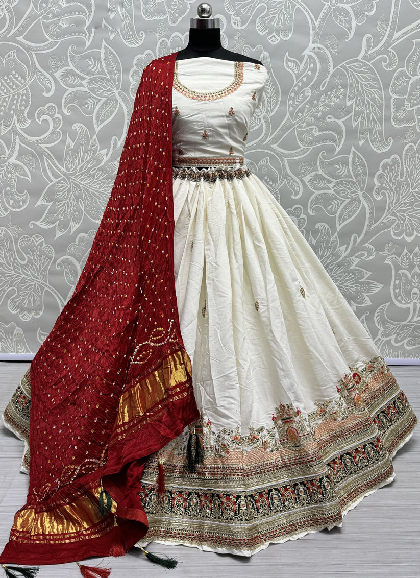 White Silk Heavy Designer Lehenga Choli Set