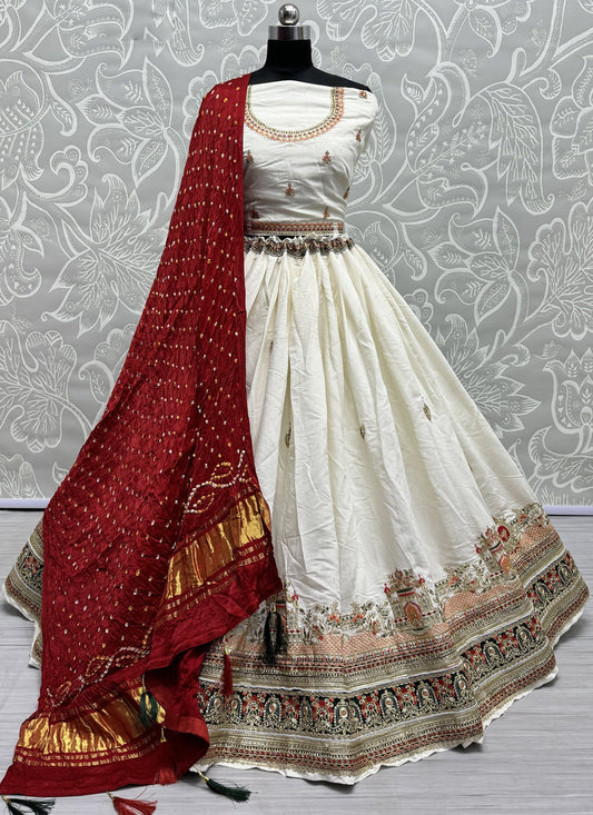 White Silk Heavy Designer Lehenga Choli Set