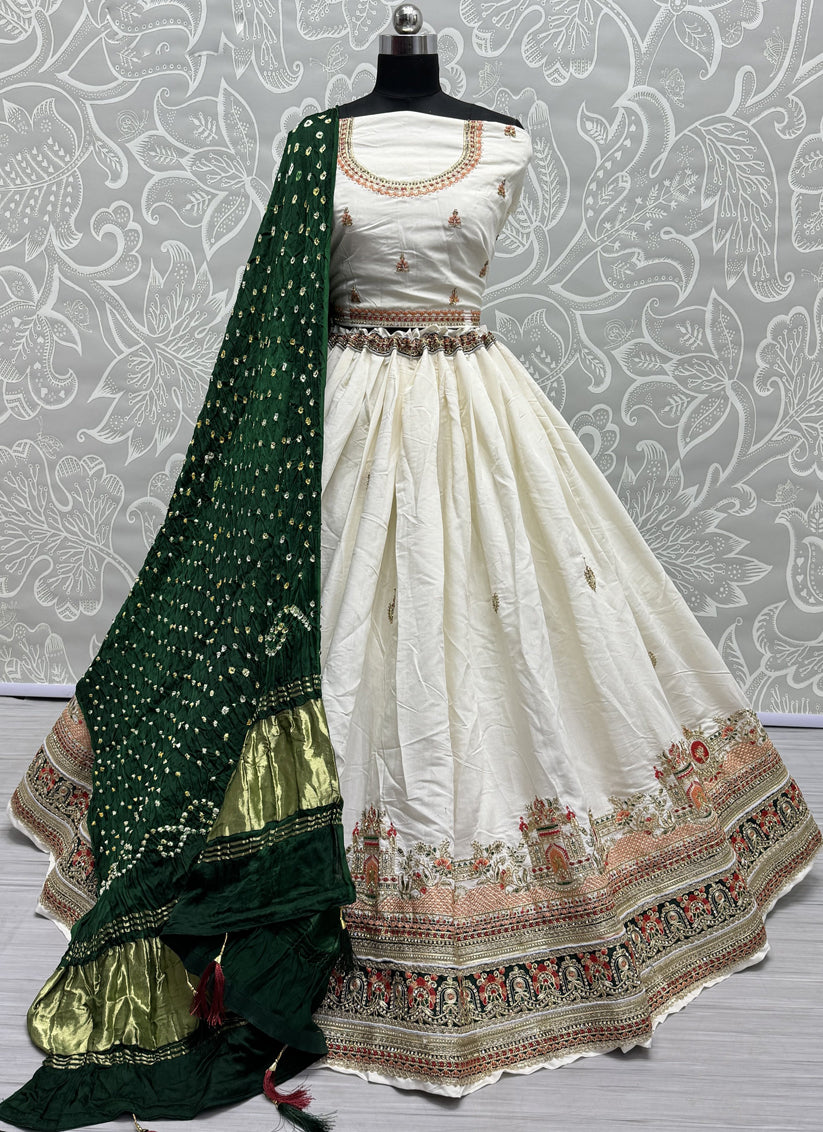 White Silk Heavy Designer Lehenga Choli Set