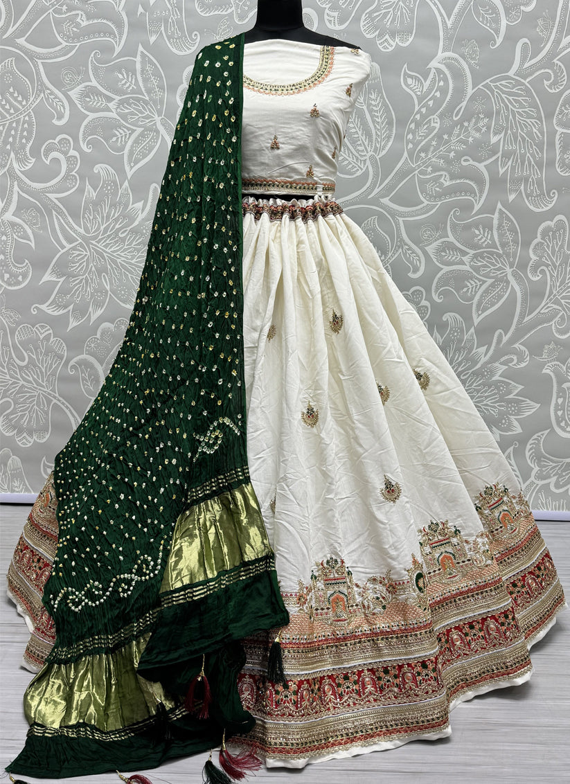 White Silk Heavy Designer Lehenga Choli Set