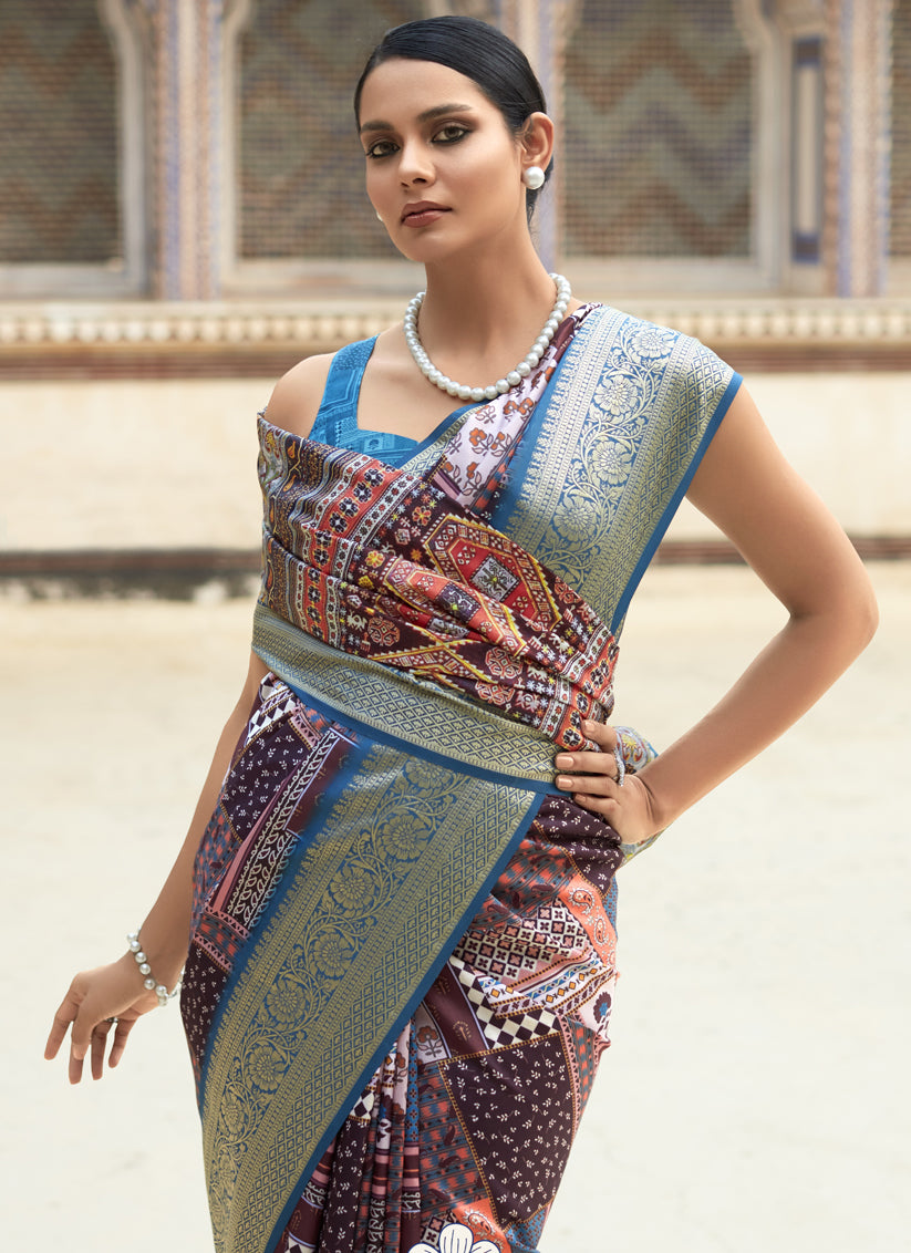 Multicolor Dola Viscose Partywear Saree