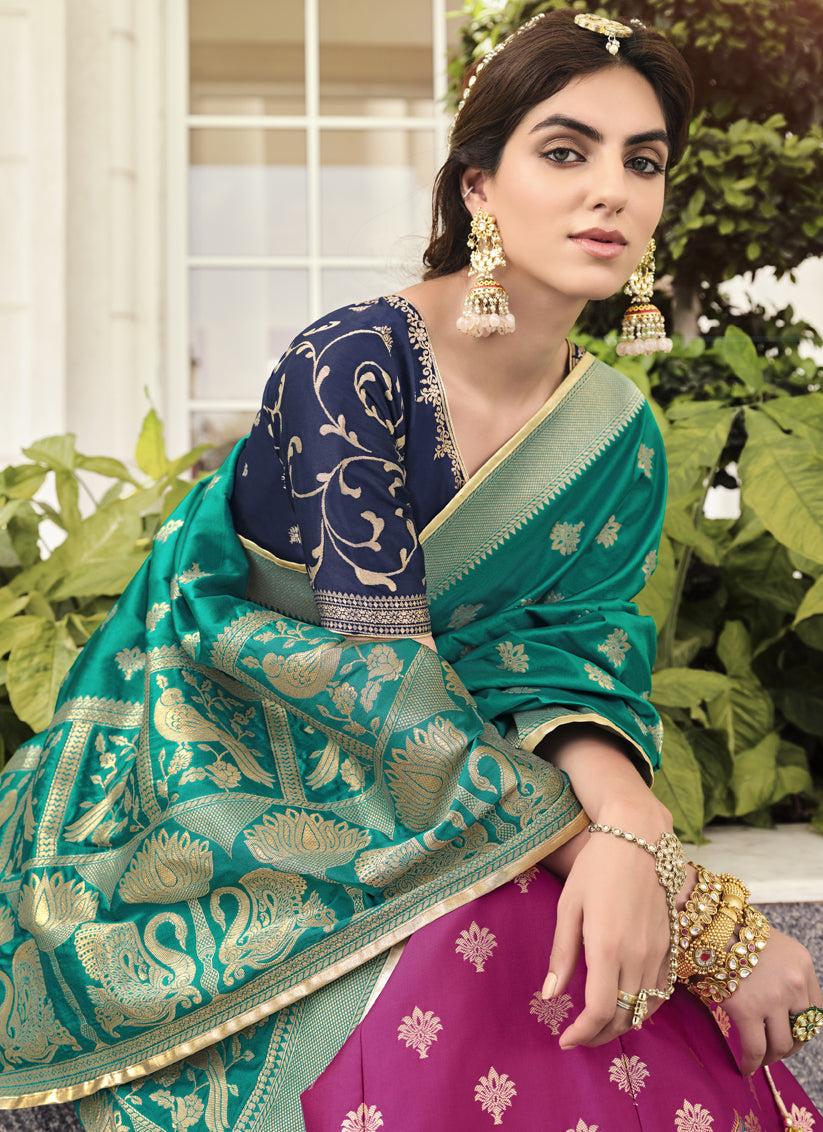 Magenta Banarasi Silk Designer Wedding Lehenga Choli