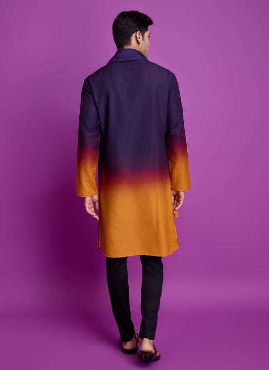 Purple and Mustard Rayon Navratri Special Kurta