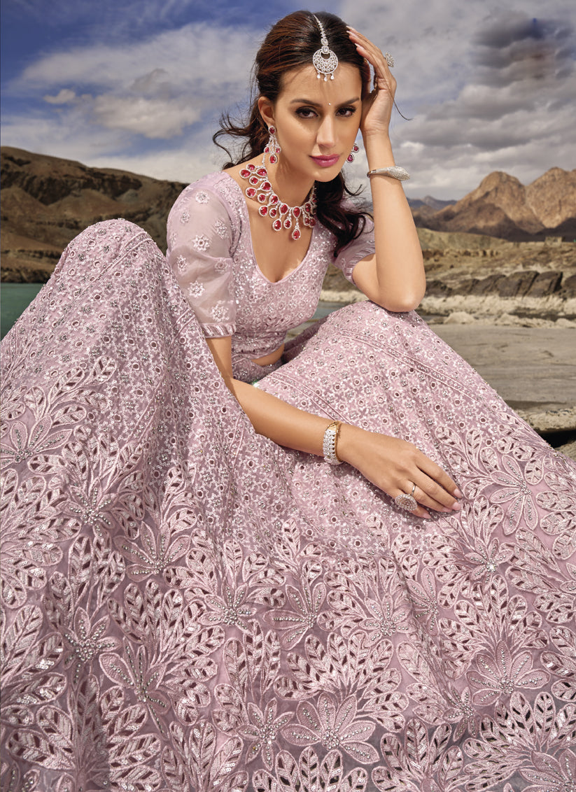 Mauve Heavy Designer Lehenga Choli Set