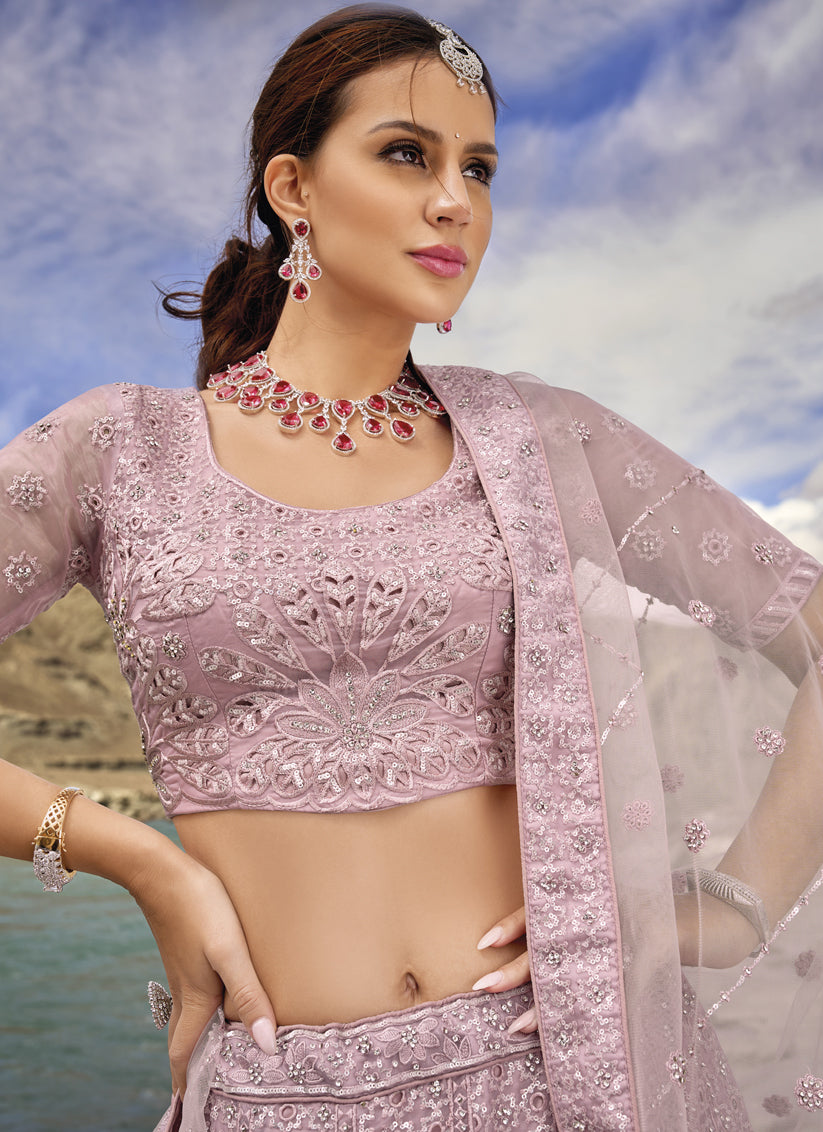 Mauve Heavy Designer Lehenga Choli Set