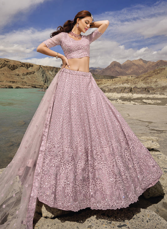 Mauve Heavy Designer Lehenga Choli Set