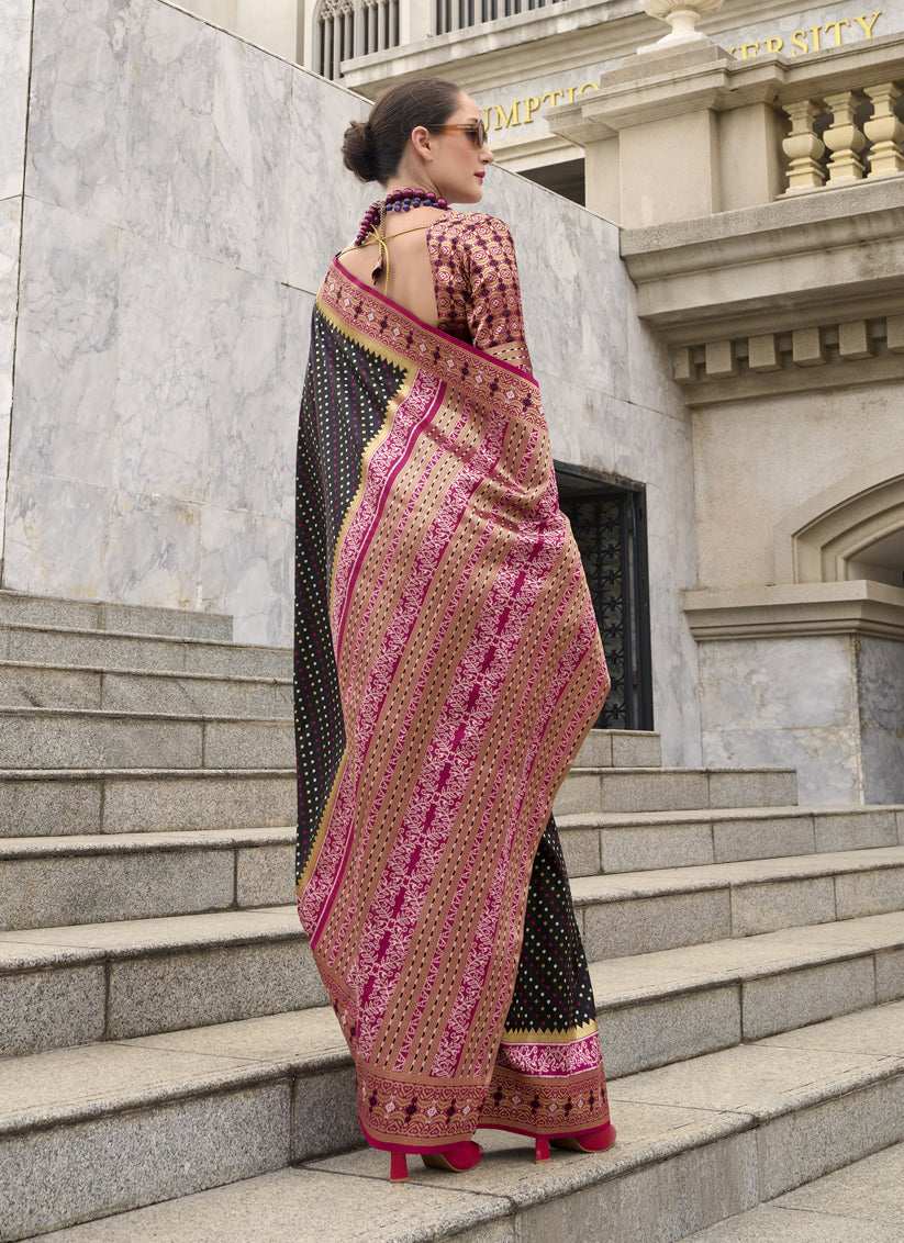 Black Banarasi Silk Woven Saree