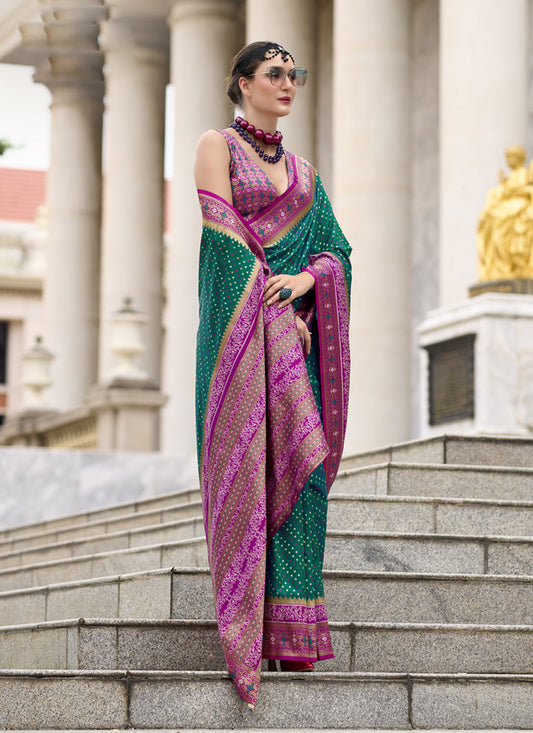 Emerald Green Banarasi Silk Woven Saree