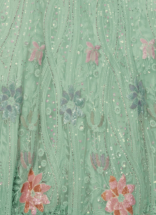 Aqua Green Heavy Designer Lehenga Choli Set