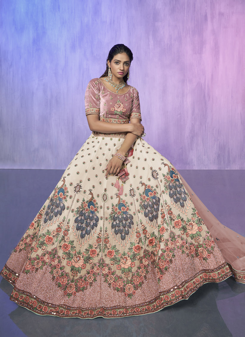 White Heavy Designer Lehenga Choli Set