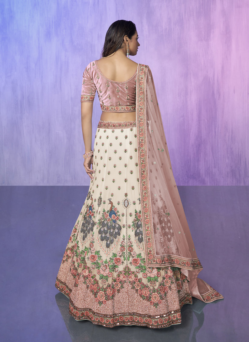 White Heavy Designer Lehenga Choli Set