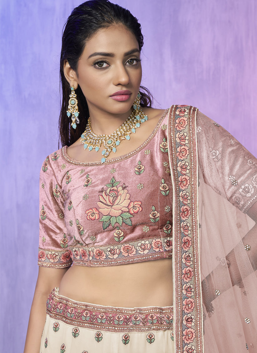 White Heavy Designer Lehenga Choli Set