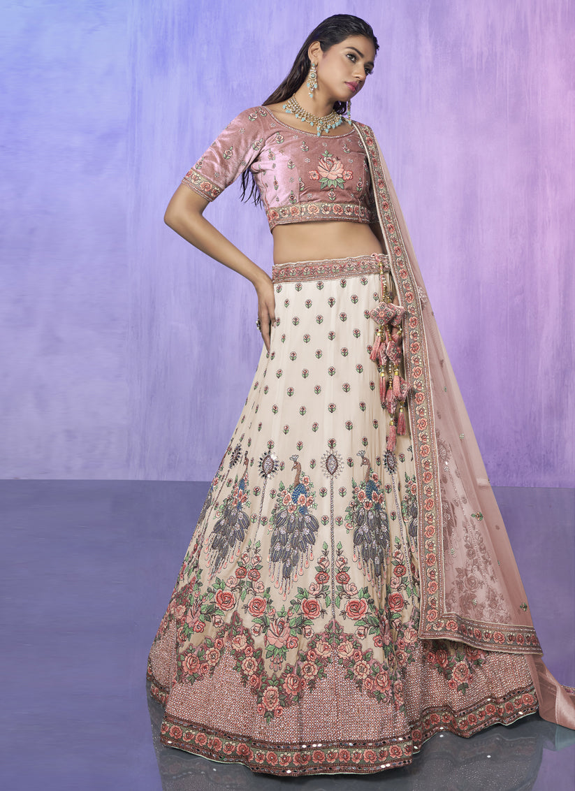 White Heavy Designer Lehenga Choli Set