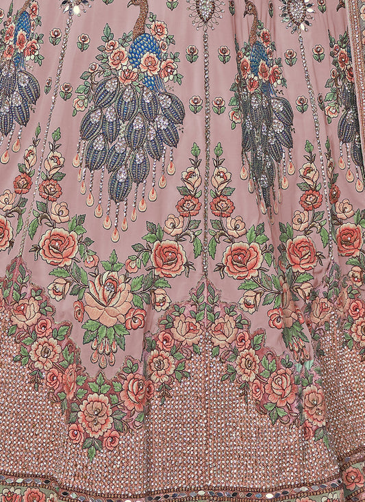 Peach Heavy Designer Lehenga Choli Set