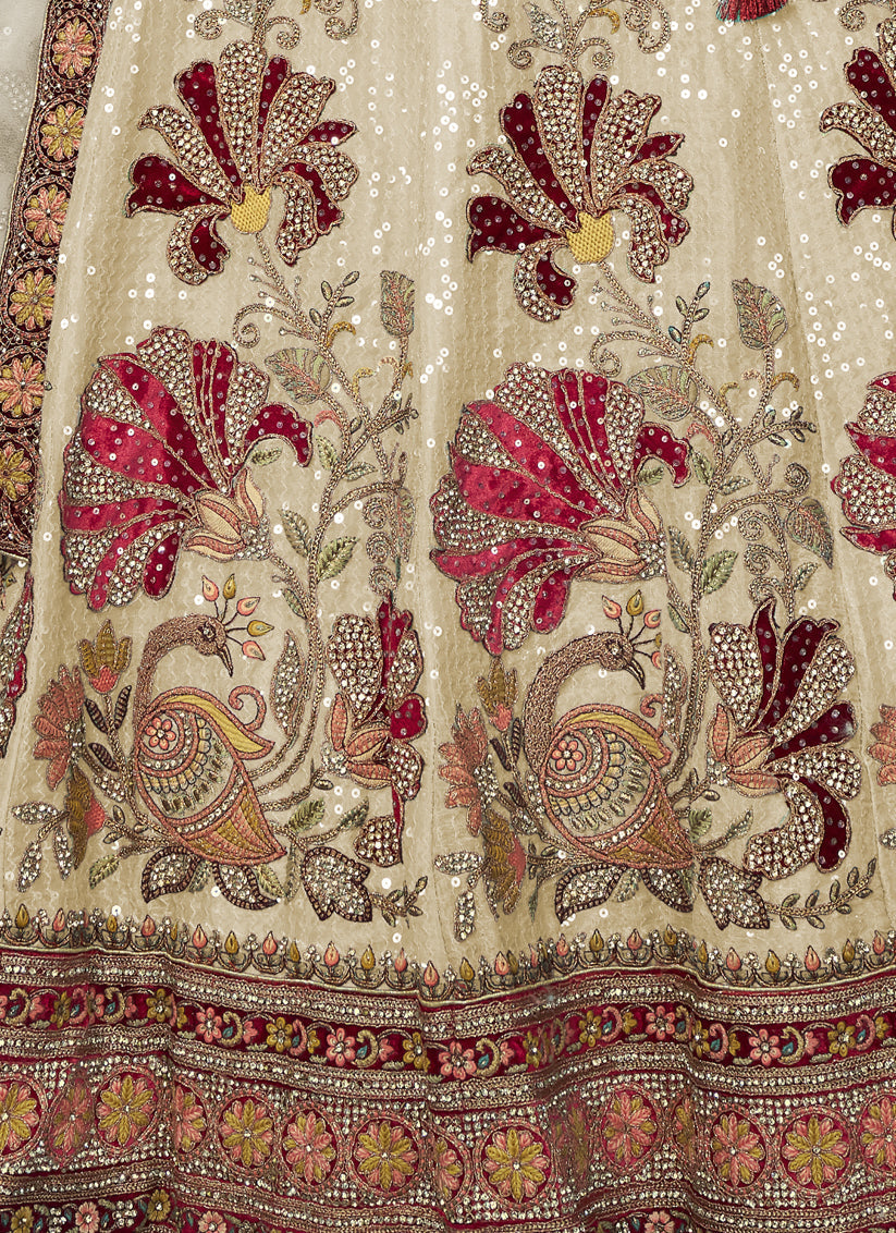 White Heavy Designer Lehenga Choli Set