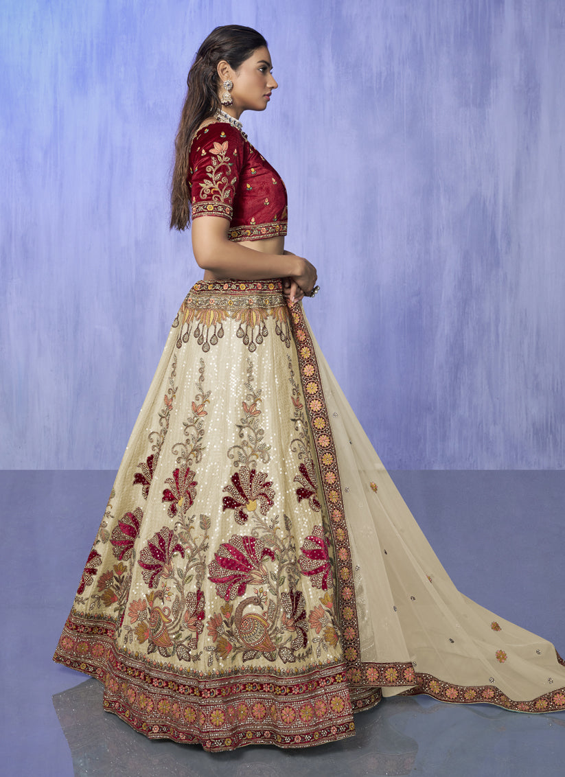 White Heavy Designer Lehenga Choli Set