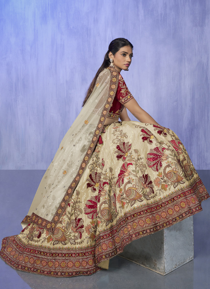 White Heavy Designer Lehenga Choli Set