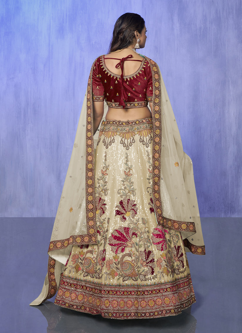 White Heavy Designer Lehenga Choli Set