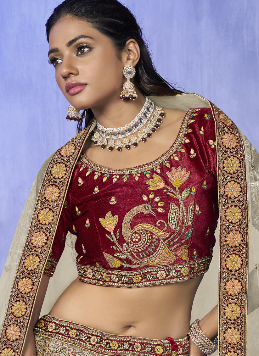 White Heavy Designer Lehenga Choli Set