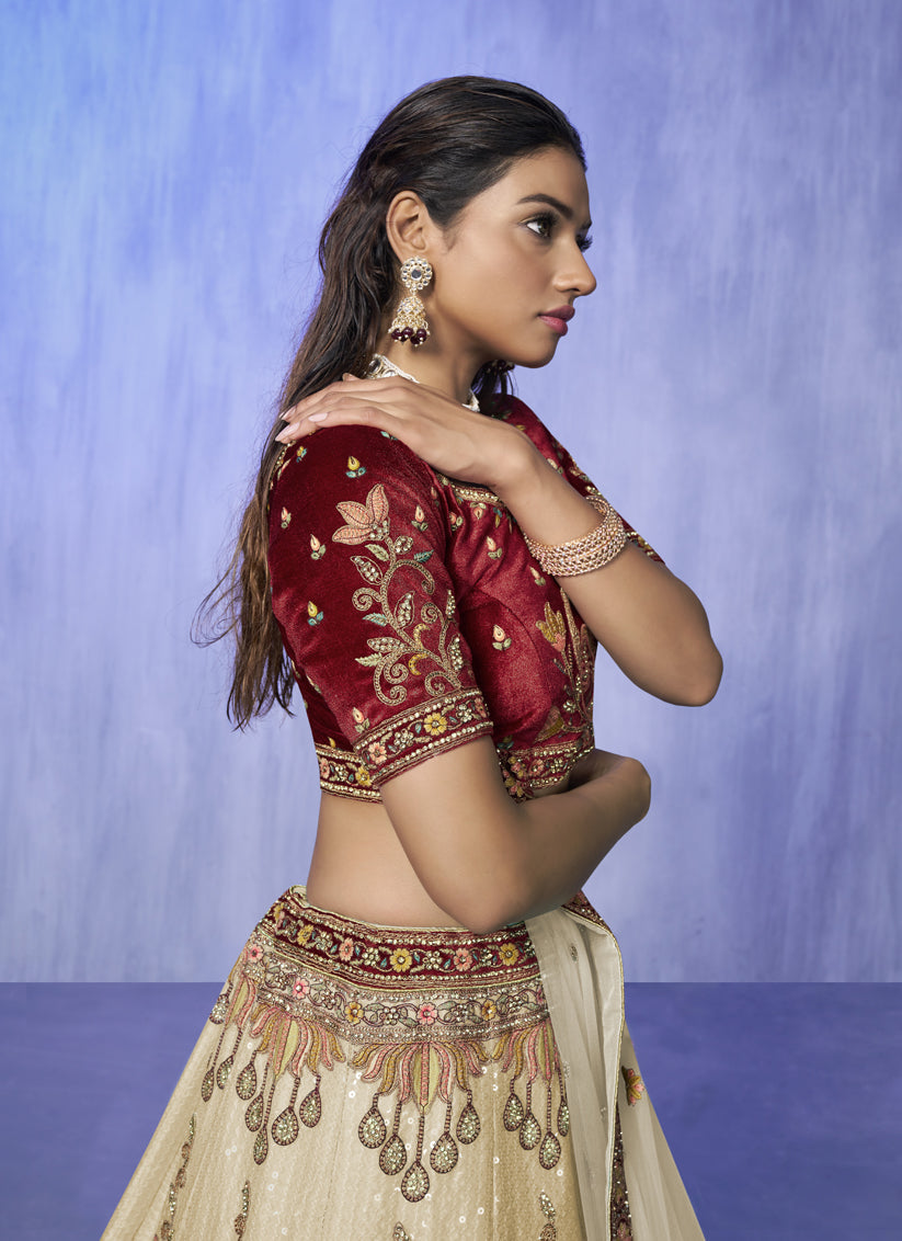 White Heavy Designer Lehenga Choli Set