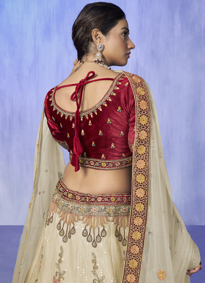 White Heavy Designer Lehenga Choli Set